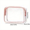 Anna-Kaci 3-Piece Clear Travel Toiletry Bag Set with Zipper Closure and Waterproof PVC Design 7.8x6x2.5IN - Pink - 4 of 4
