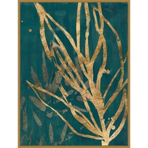 Amanti Art Burnished Jungle Leaves II by June Erica Vess Framed Canvas Wall Art - 1 of 4