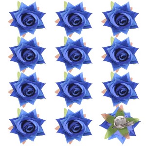 Unique Bargains Durable Velvet Cloth Flower Hair Clips Brooches 12 Pcs - 1 of 4