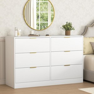 RISOKEYS 6-Drawer Dresser,with Wide Chest of Drawers & Smooth Gliding System - Storage Organizer for Bedroom,Living Room Anti-Tip for Families - 1 of 4