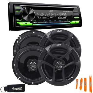 JVC KD-T915BTS - CD, Bluetooth, Dual USB, AUX, Amazon Alexa, SirusXM Ready + Two Pairs Of JVC 6.5" Speakers - 1 of 4