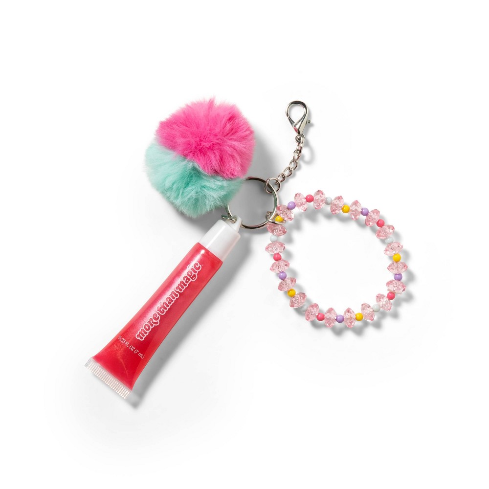 Beaded Wristlet and Pompom Lip Balm Set - Lucky You Honey Dew - 3pc - More Than Magic