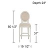 55 Downing Street Wood Bar Stool Vanilla Cream 31" High French Vintage Retro Almond Cushion with Backrest Footrest for Kitchen Counter Height Island - 4 of 4