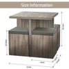 SKONYON 5 Piece Dining Table Set for One Dining Table and 4 Storage Ottomans - 3 of 4