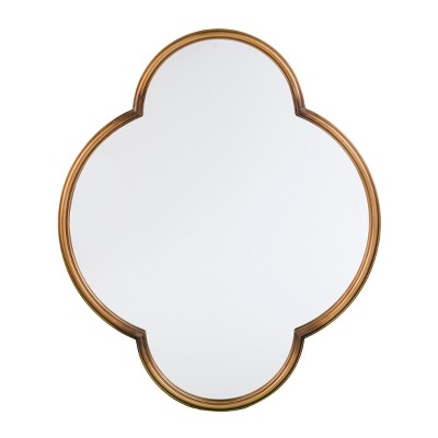 GlasFlength Decorative Wall Mirrors Wall Art Novelty Mirror Vanity Mirror Accent Mirror Metal Frame Mirror for Living Room, Gold, 30"*1.75"*36"