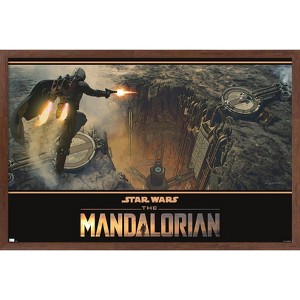 Trends International Star Wars: The Mandalorian Season 2 - Base Battle Framed Wall Poster Prints - 1 of 4