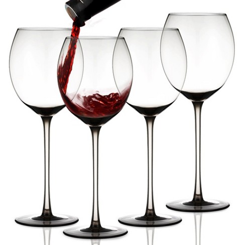 Joyjolt Geo Crystal White Wine Glasses - 14 Oz - Set Of 4 European Crystal Wine  Glasses : Target