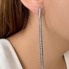 Adornia Rhodium Plated Chain and Stone Drop Earrings - 2 of 4