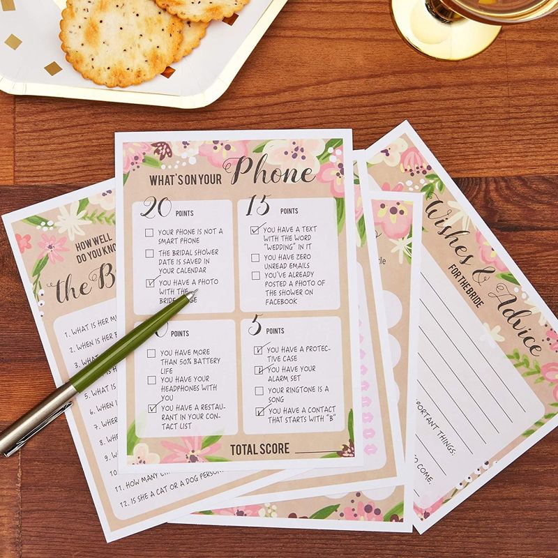 Best Paper Greetings Set of 5 Bridal Shower Games for Engagement Celebrations, Bridal, Bachelorette, Anniversary, Wedding Party, Entertains 50 Guests, 2 of 9