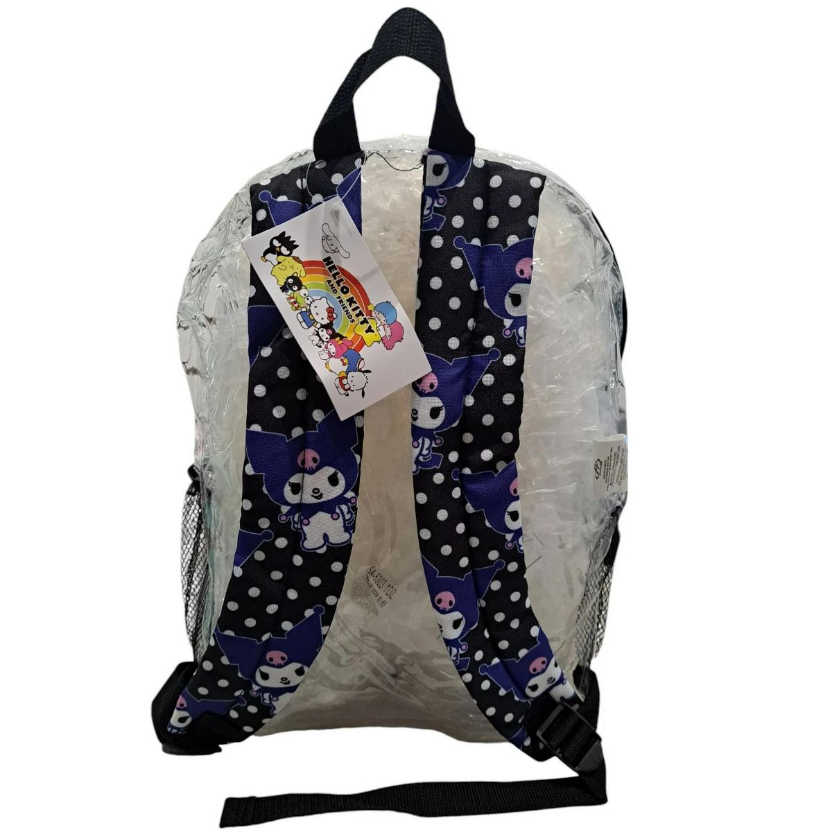 Hello Kitty 16" Kuromi Transparent Backpack with Front pocket, Black & Clear - thumbnail 5