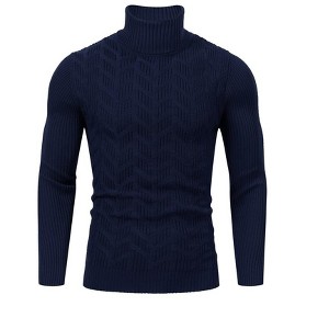 Mens Turtleneck Sweaters Long Sleeve Slim Fit Ribbed Knit Thermal Pullover Sweater - 1 of 4