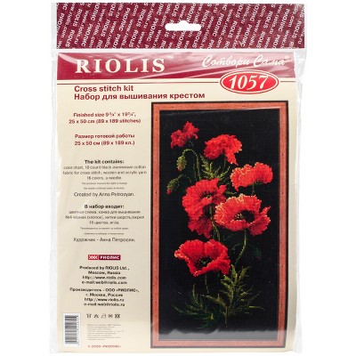 RIOLIS Counted Cross Stitch Kit 9.75"X19.75"-Poppies (10 Count)