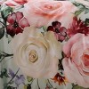 Bebejan Rose on Misty Green 200 Thread Count 100% Cotton Sateen 3 Piece Reversible Duvet Cover Set - 3 of 3