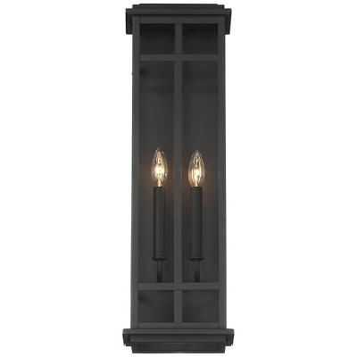 Metrix 30" Black Glass Outdoor Wall Light Fixture