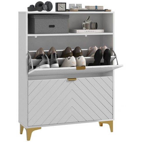 Laminate Pivot Open Shoe Cabinet White - Brightroom™ : Target