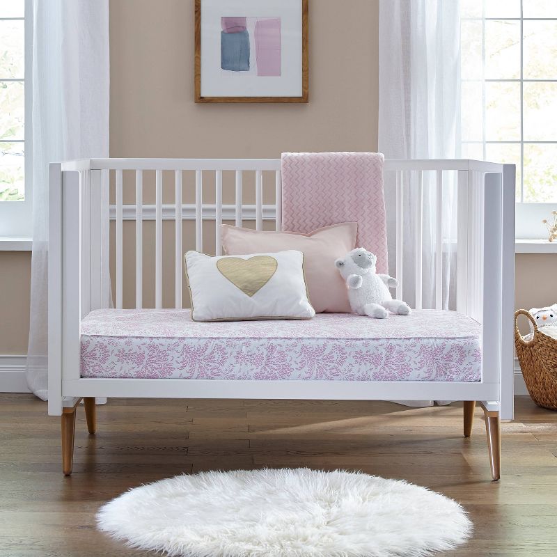 Sealy Ortho Rest Waterproof Baby Crib Mattress and Toddler Bed Mattress - Pink, 3 of 9