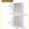 Kitchen Pantry Cabinet with Light,Tall Kitchen Hutch with Microwave Stand&Barn Doors,2 Open Shelves Storage Cupboard for Dining Room,Kitchen - 2 of 4