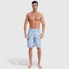 Anna-Kaci Men's Floral Print Board Shorts with Cargo Pocket and Adjustable Drawstring Waistband - 2 of 4