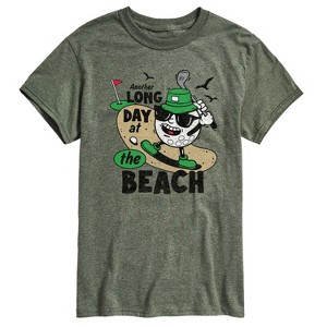 Men's - Instant Message - Long Day at the Beach Golfing Short Sleeve Graphic T-Shirt - 1 of 4