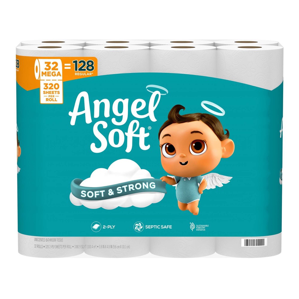 Angel Soft Toilet Paper - 32 Mega Rolls: 320 Sheets Per Roll
