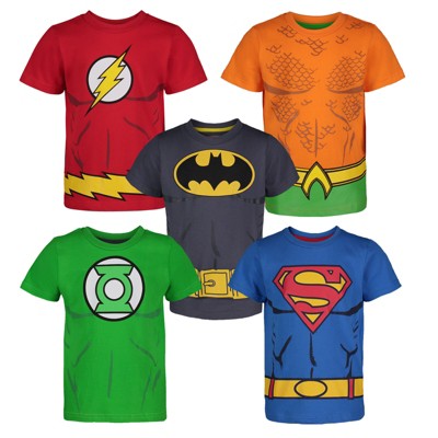 DC Comics Justice League Aquaman Green Lantern The Flash 5 Pack T-Shirts Toddler