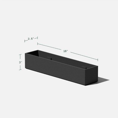 Black Plastic-Stone Composite Rectangular Planter Box