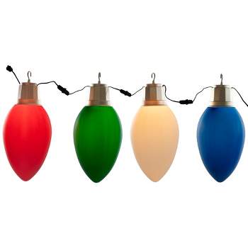 Northlight Set of 4 Lighted Retro Style Blow Mold C7 Bulbs Christmas Decorations, 20"