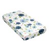 Sweet Jojo Designs Girl Satin Fitted Crib Sheet Watercolor Floral Blue Pink and White - 3 of 4