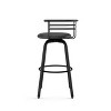Amisco Turbo Upholstered Counter Height Barstool Black: Faux Leather, Steel Frame, 26" Seat - 2 of 4