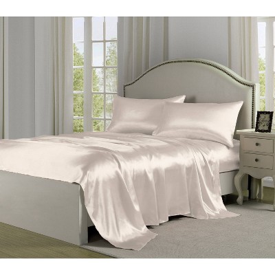 King Satin Sheet Set Ivory - Belles & Whistles : Target