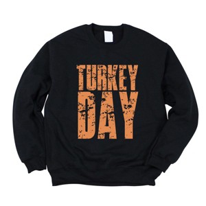 Turkey Day Block Distressed - Women's Graphic Sweatshirt - 1 of 4