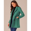 INSPIRE CHIC Women's Notch Lapel Double Breasted Belted Mid Long Outwear Winter Coat - 3 of 4