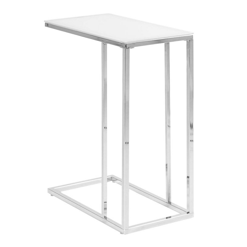 Monarch Specialties Contemporary Accent Rectangular Frosted Glass Side End Table, 1 of 6