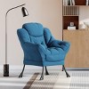 Lazy Chair for Living Room, Modern Large Accent Lounge Armchair with Side Pocket, Comfy Leisure Sofa Reading Chair - 3 of 4
