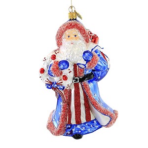 Huras 7.25 In Stars & Stripes Claus Ornament Rwb Patriotic 4Th July Tree Ornaments - 1 of 4
