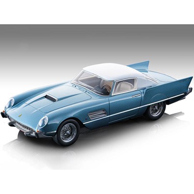 1956 Ferrari 410 Super Fast (0483SA) Met. Azure Blue w/White Top "Mythos Series" Ltd Ed to 110 pcs 1/18 Model Car by Tecnomodel