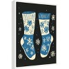 Amanti Art Vintage Socks Knittwear Blue On Black by Pictufy Studio Canvas Wall Art Print Framed - 2 of 4