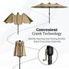 FONTOI Double Sided Outdoor Umbrella with Crank Handle, Rectangular Market Umbrella with 12 Ribs for Patio, Deck, Backyard, Brown, 106.2"*94.5"*181.1" - 4 of 4