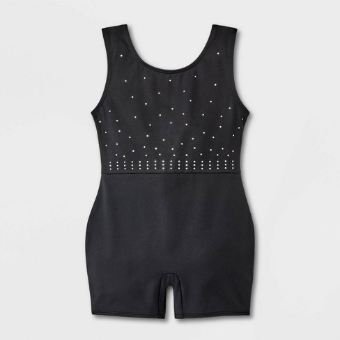 Girls' Gymnastics Jewel Shortalls - Cat & Jack™ Black Xl : Target