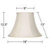 Imperial Shade Set of 2 Bell Lamp Shades Cream Large 9" Top x 18" Bottom x 13" High Spider Replacement Harp and Finial Fitting - 4 of 4