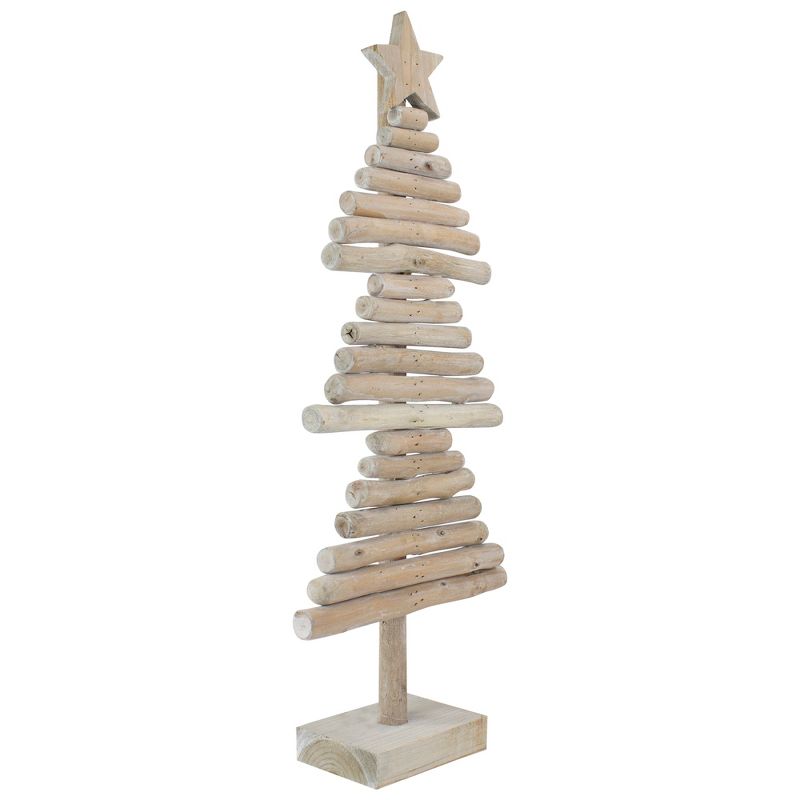 Northlight 25.5" Rustic Wooden Christmas Tree with Star Table Top Decor, 4 of 7