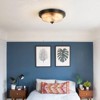 Rennnsan Elestyn 14"W 2-Light Bowl Textured Glass Modern Dimmable Flush Mount in Black - 4 of 4