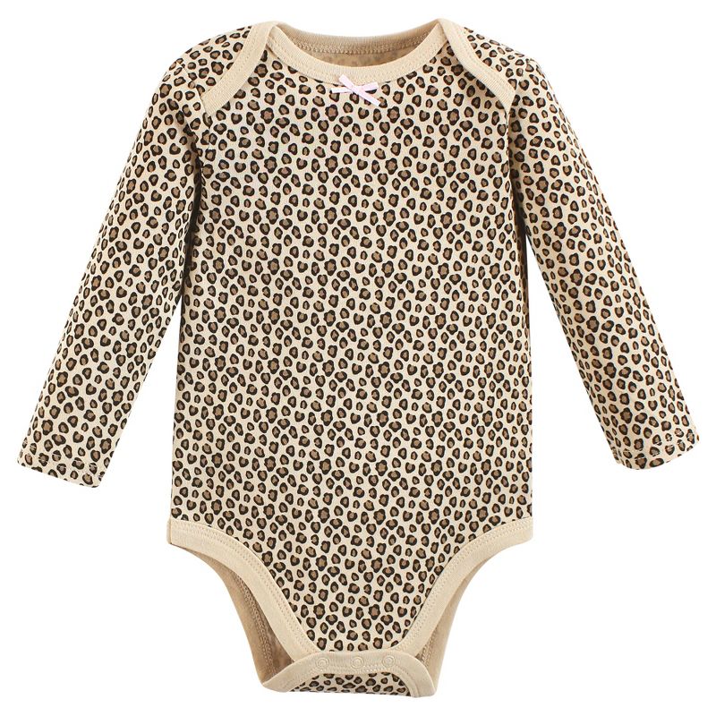 Hudson Baby Infant Girl Cotton Long-Sleeve Bodysuits, Leopard Mamas Mini, 5 of 7