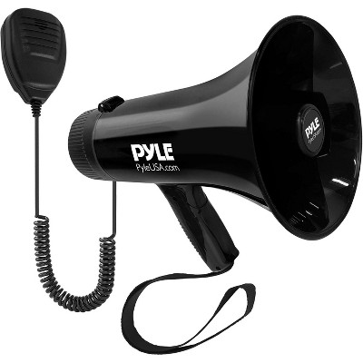 Lightweight Megaphone Bullhorn for Outdoor Events with Adjustable Volume, Voice Recorder + Rechargeable Battery