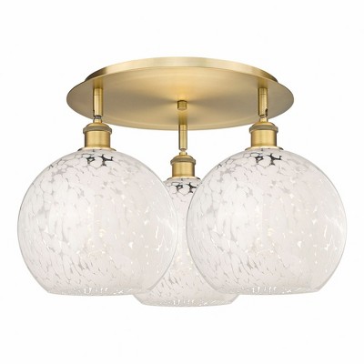 White Mouchette - 3 Light Flush Mount In Modern Style-12.75 Inches Tall and 21.75 Inches Wide