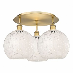 White Mouchette - 3 Light Flush Mount In Modern Style-12.75 Inches Tall and 21.75 Inches Wide - 1 of 1