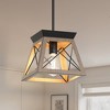 DORESshop 1-Light Vintage Industrial Pendant Light with Dark Wood Finish and Iron Rod, E26 Socket, Non-Integrated Bulb - 3 of 4