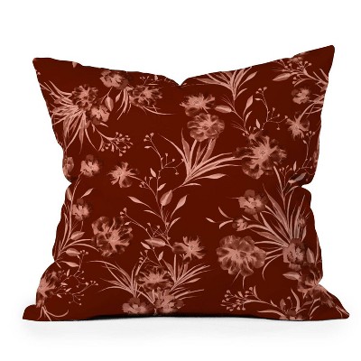 16"x16" Gabriela Fuente Holiday Floral Square Throw Pillow - Deny Designs