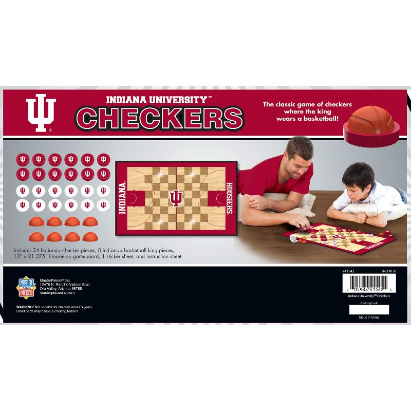 MasterPieces Officially licensed NCAA Indiana Hoosiers Checkers Board Game for Families and Kids ages 6 and Up, 4 of 7