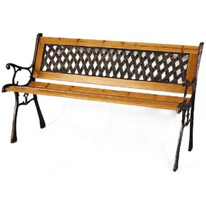 Gardenised Patio Garden Park Yard 49" Outdoor Wooden Bench - 1 of 4